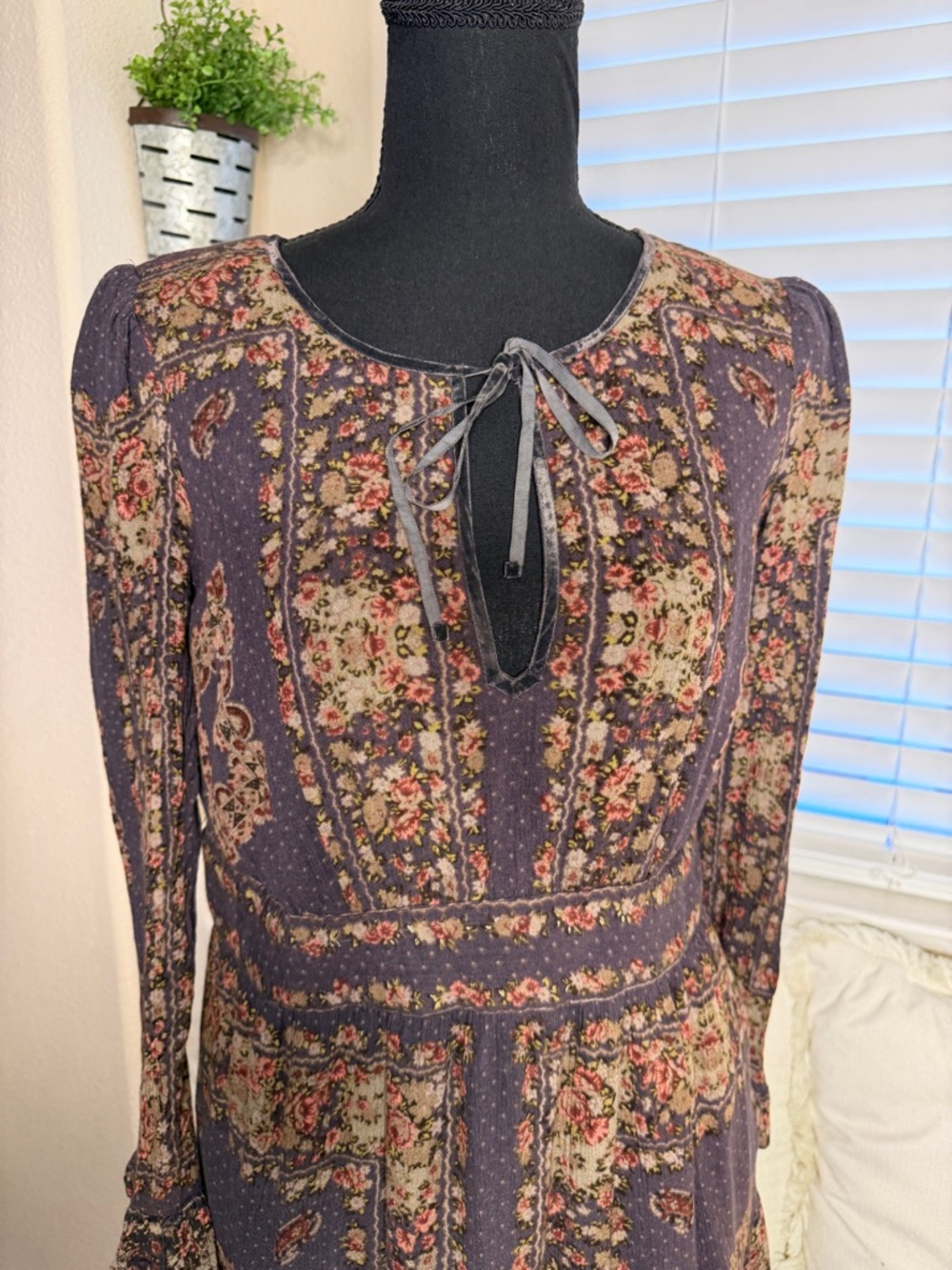 Free People Bridgette Boho Floral Patchwork Peasant Dress - Picture 4 of 10
